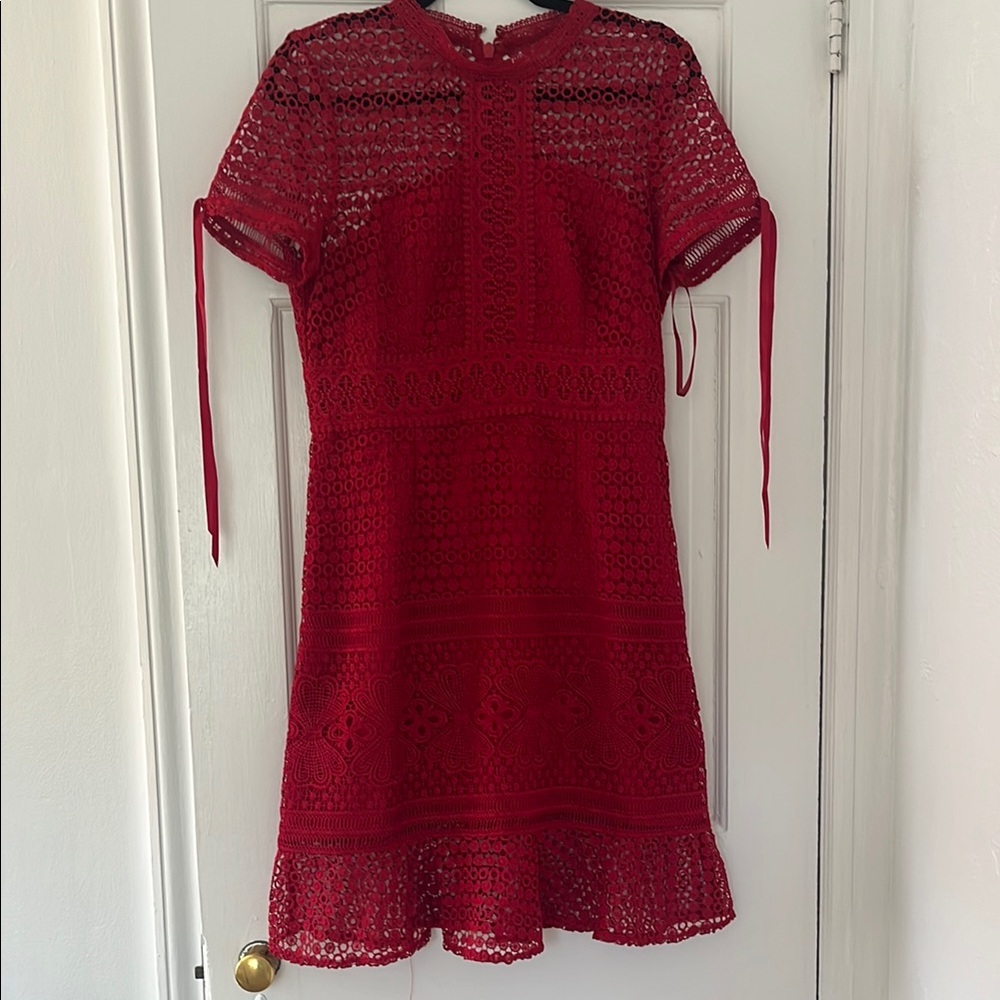 Chi Chi London Red Sheath Mini Dress Short Sleeve Crew Neck